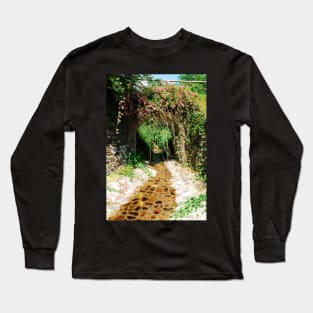 Flowery Bridge with Stream Long Sleeve T-Shirt